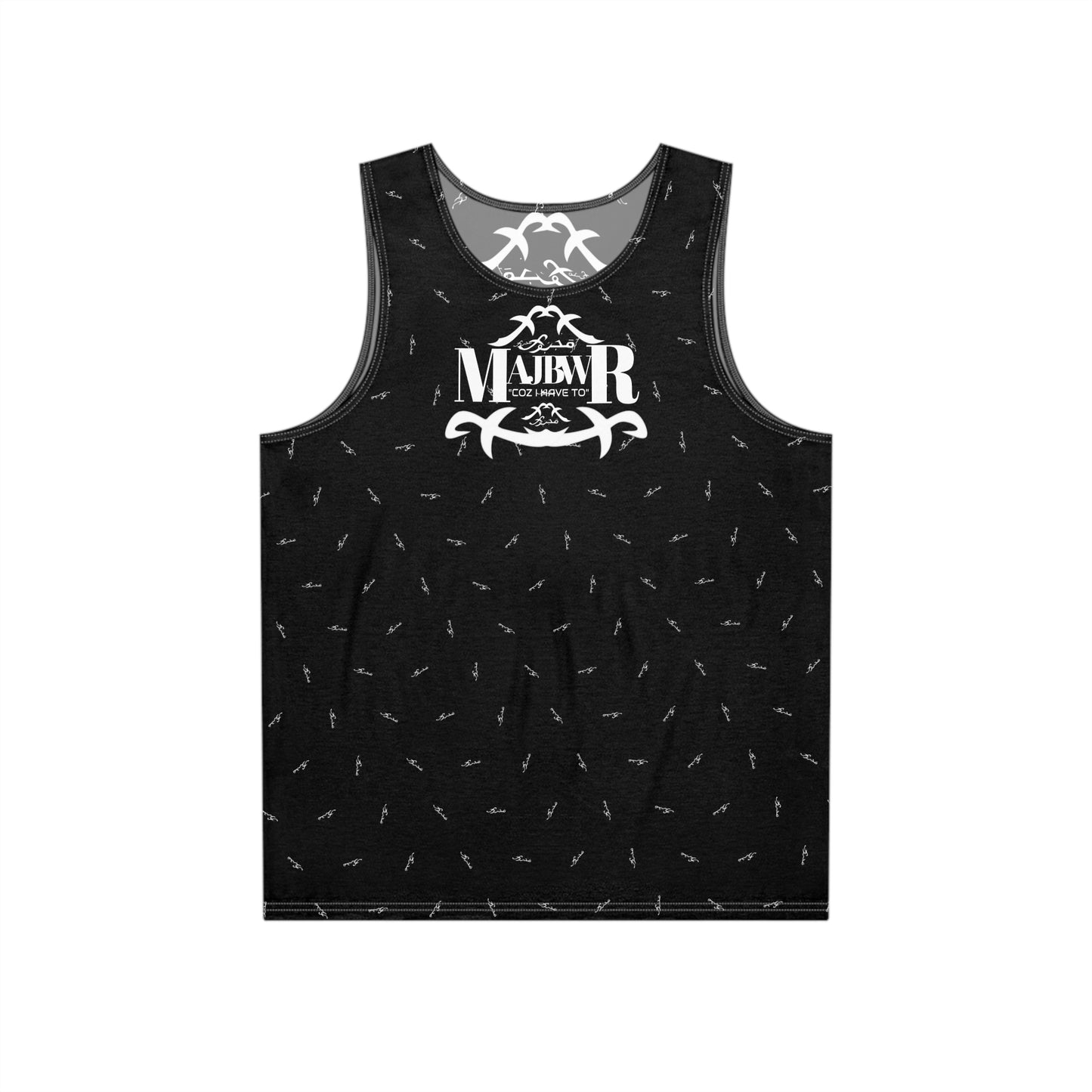 MAJBWR - Stylish Men's Tank Top Black Front On Back AOP 5 %