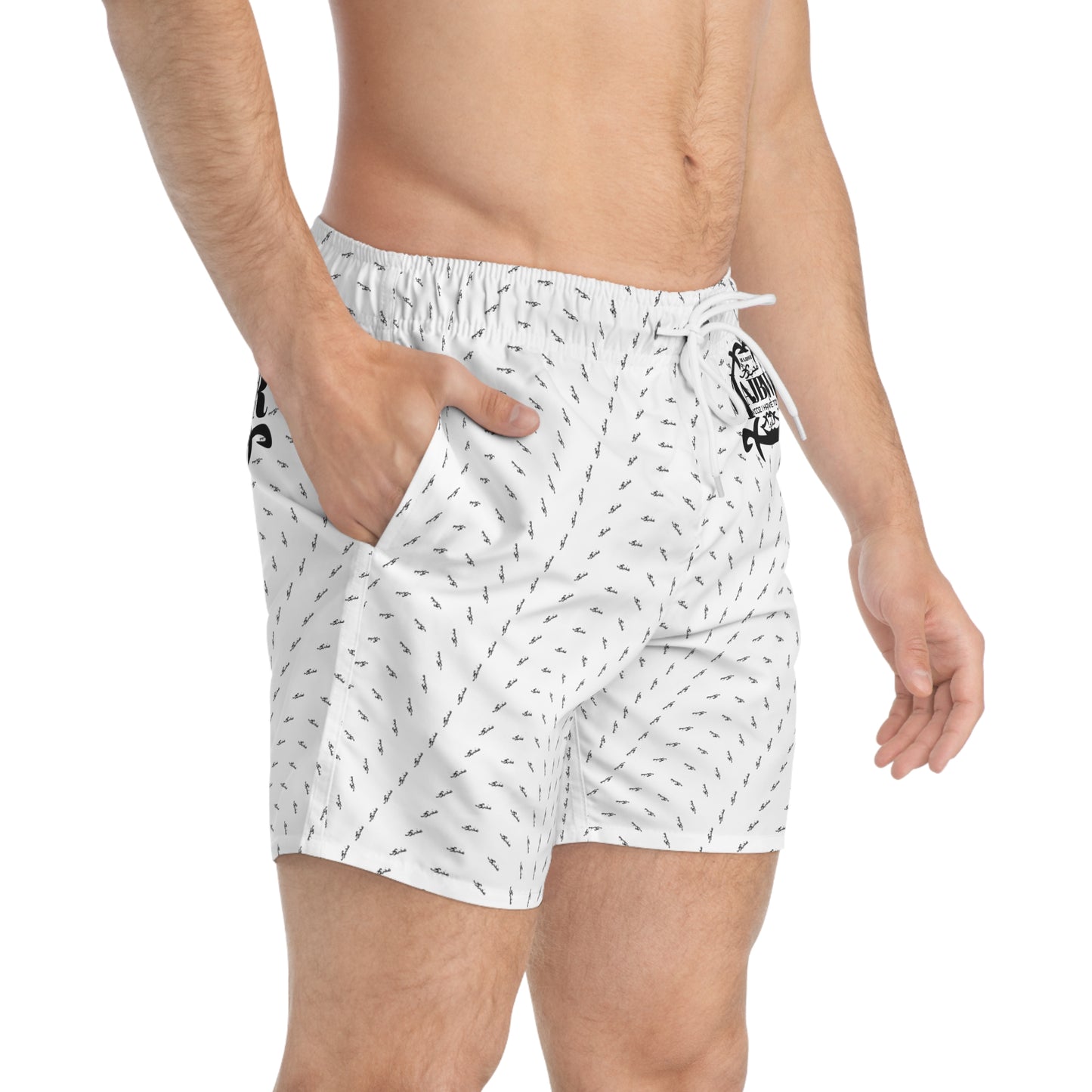 MAJBWR - Swim Trunks White AOP Offset