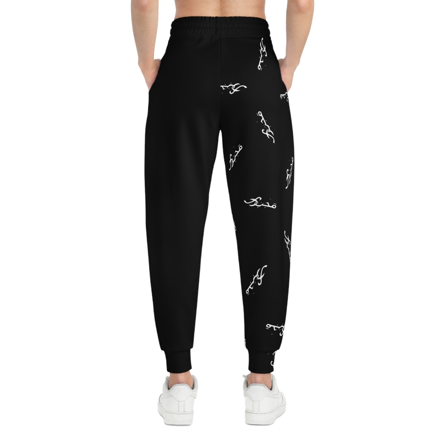 MAJBWR - Black & White Print Joggers Frontal - AOP