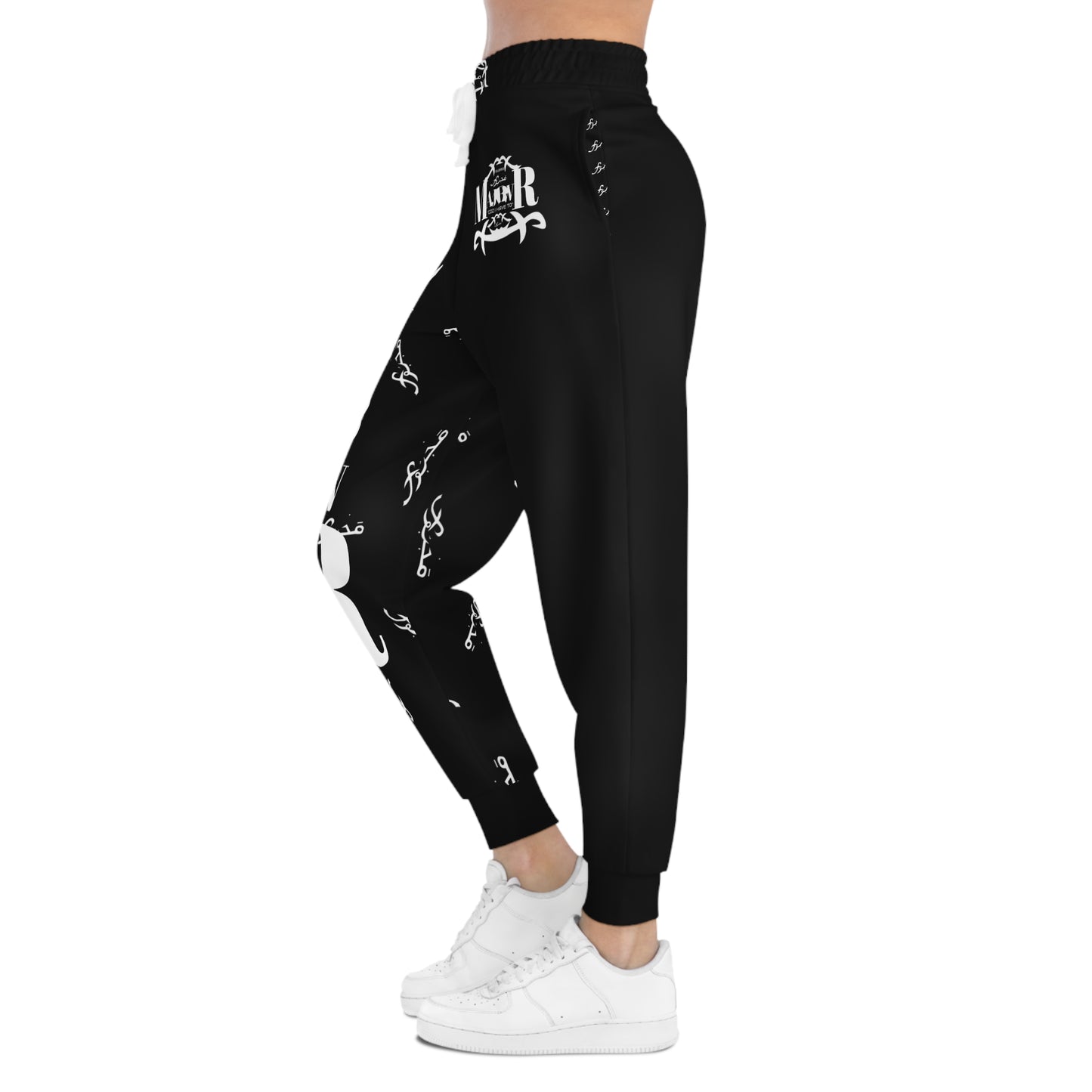 MAJBWR - Black & White Print Joggers Frontal - AOP
