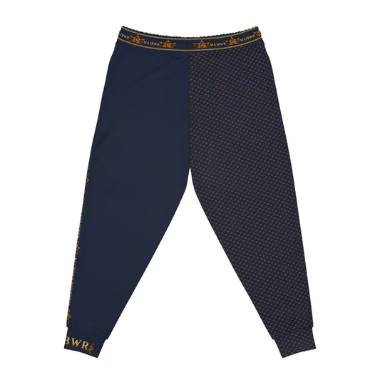 MAJBWR - Navy Gold Split Crown Joggers — Royal Pattern Edition