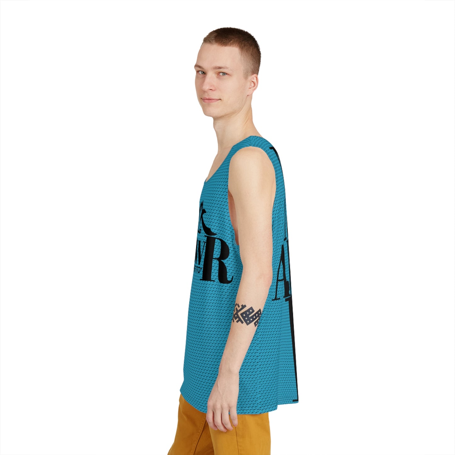 MAJBWR - Stylish Men's Tank Top Turquoise (AOP) All Over Print