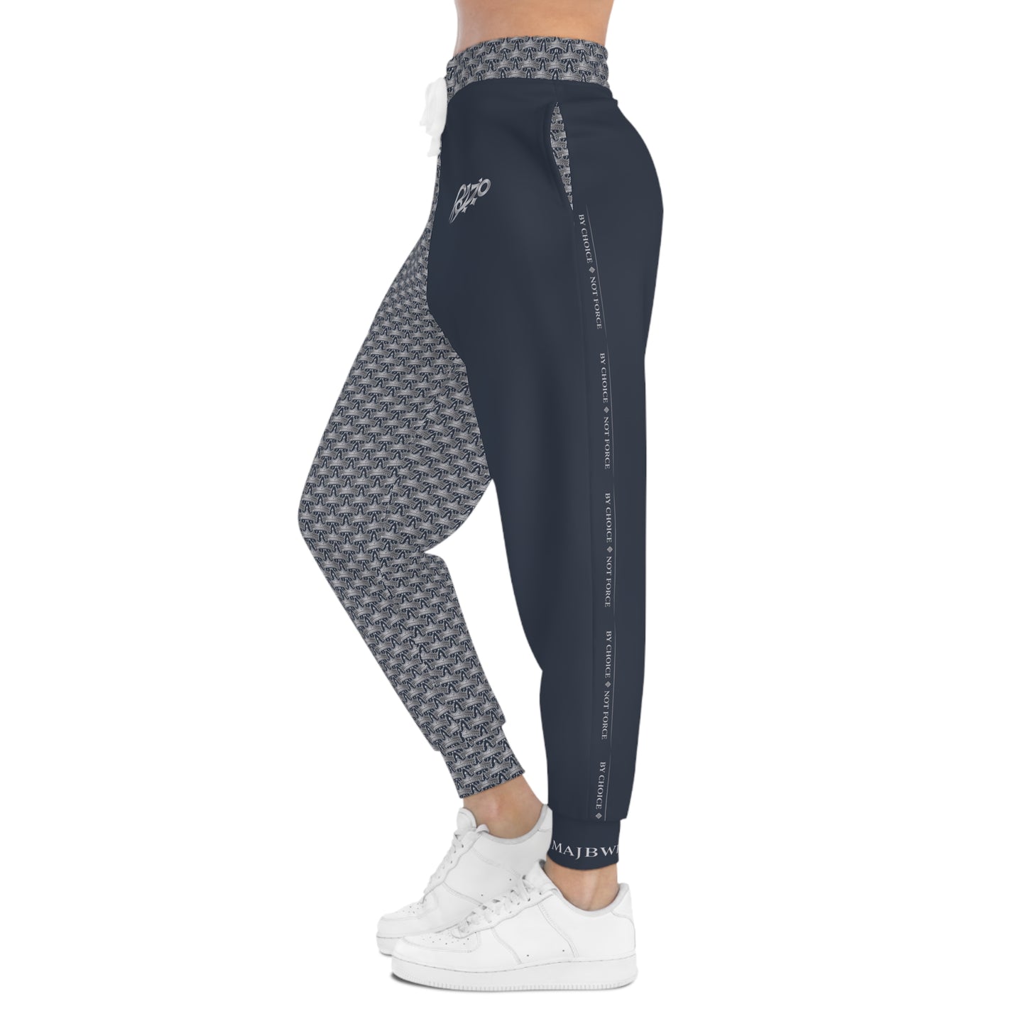 MAJBWR- Blue\/Grey Athletic Joggers — Ghost White Crown 2 Face Lmtd Edtn.