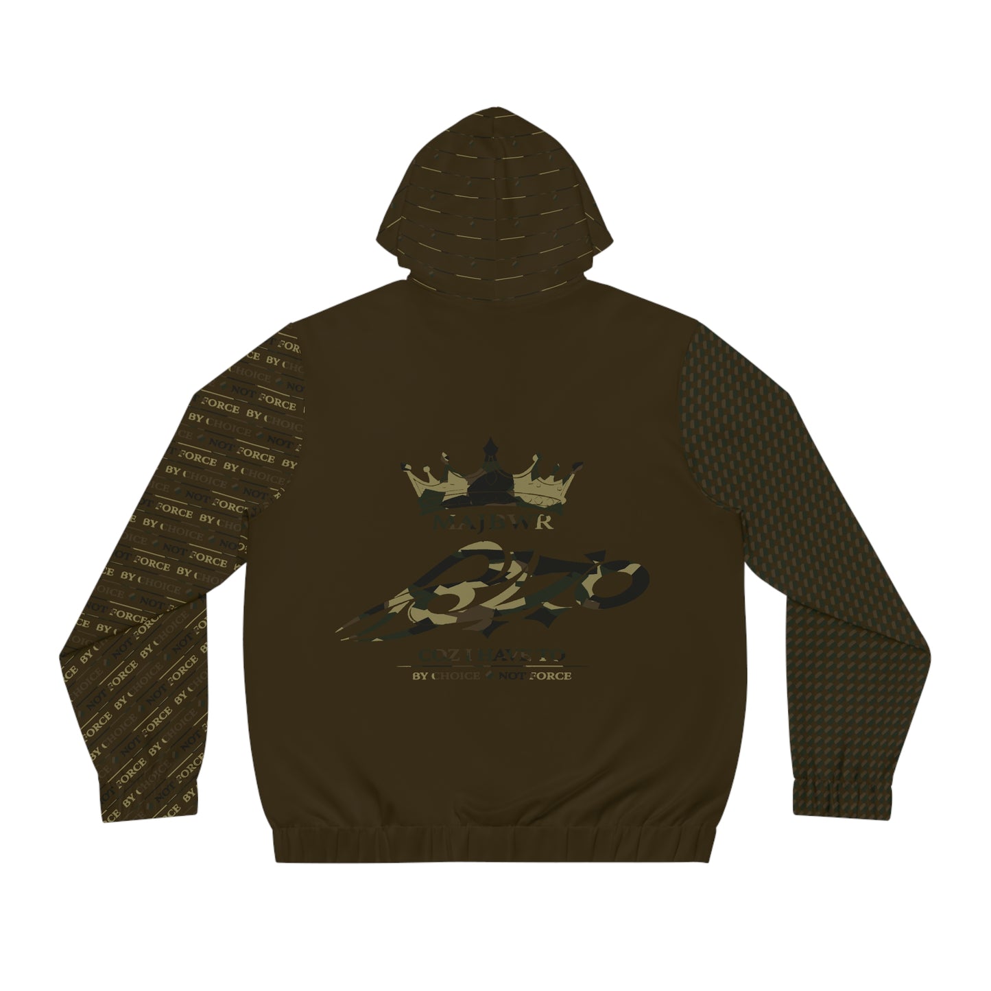 MAJBWR - Commander Camo Crown Full-Zip Hoodie — "By Choice Not Force" Golden Brown