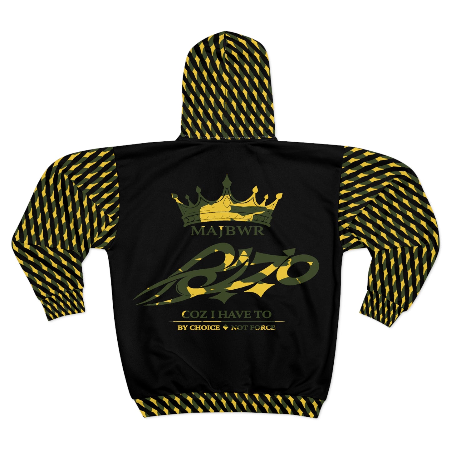 MAJBWR - Camo Hoodie — Black & Yellow Camo Designer Pattern