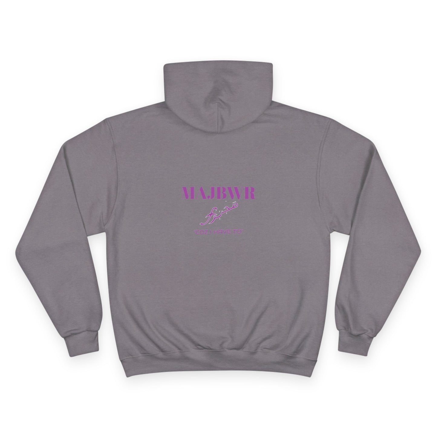 MAJBWR x Champion Hoodie – "COZ I HAVE TO" Purple Print