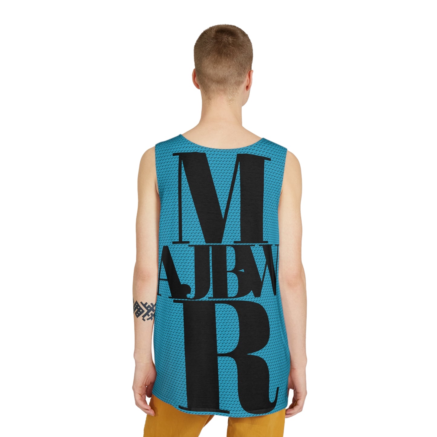 MAJBWR - Stylish Men's Tank Top Turquoise (AOP) All Over Print