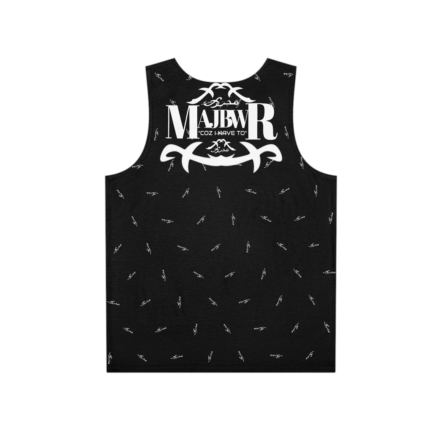 MAJBWR - Stylish Men's Tank Top Black Front On Back AOP 5 %