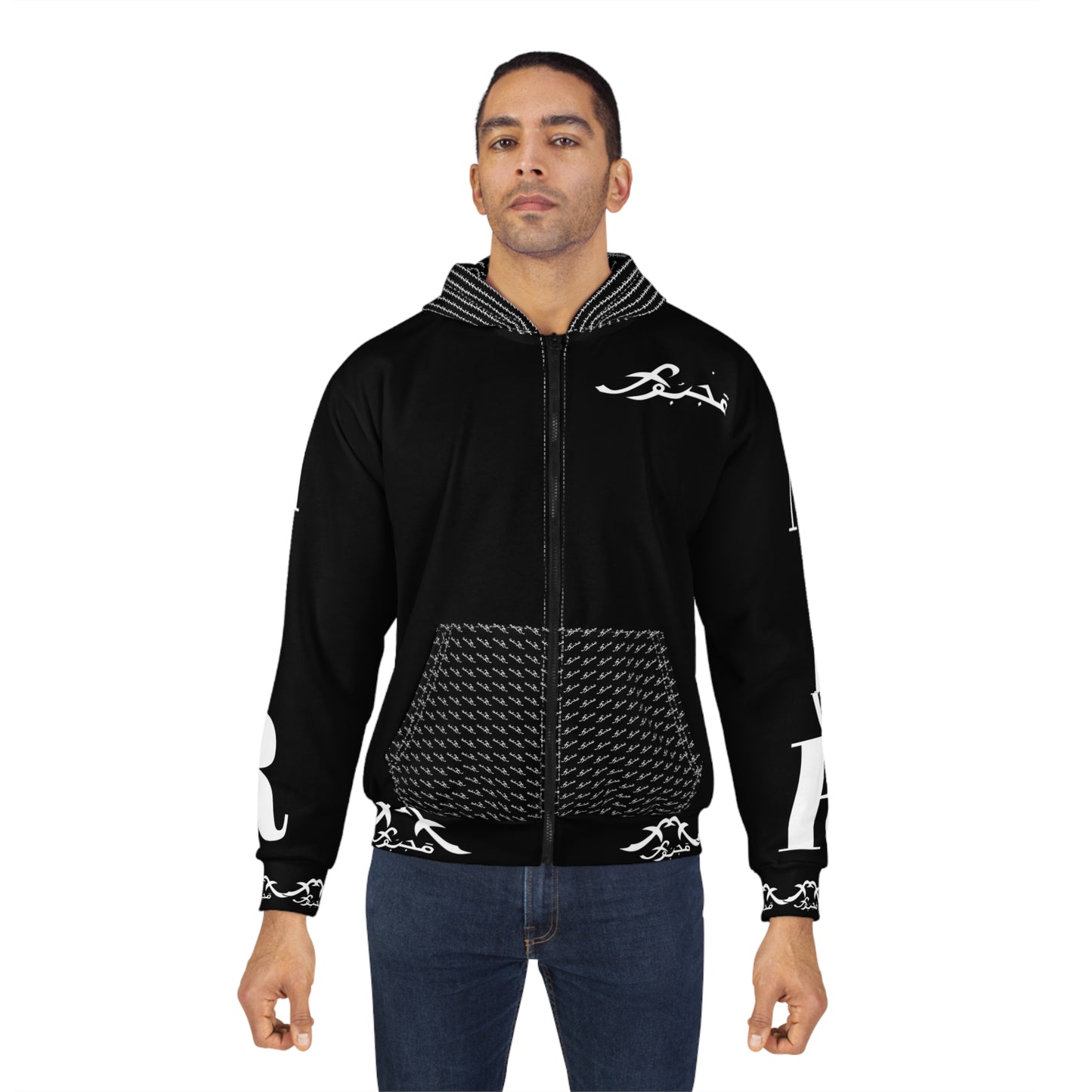 MAJBWR ZIP UP HOODIE - black