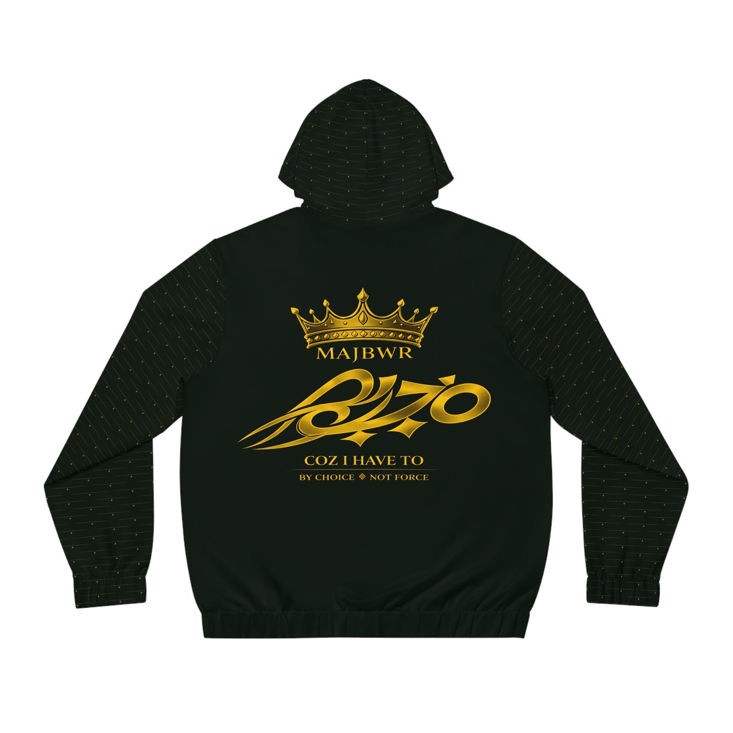 MAJBWR - Crown Diamond Zip-Up Hoodie — Deep Dark Green & Gold