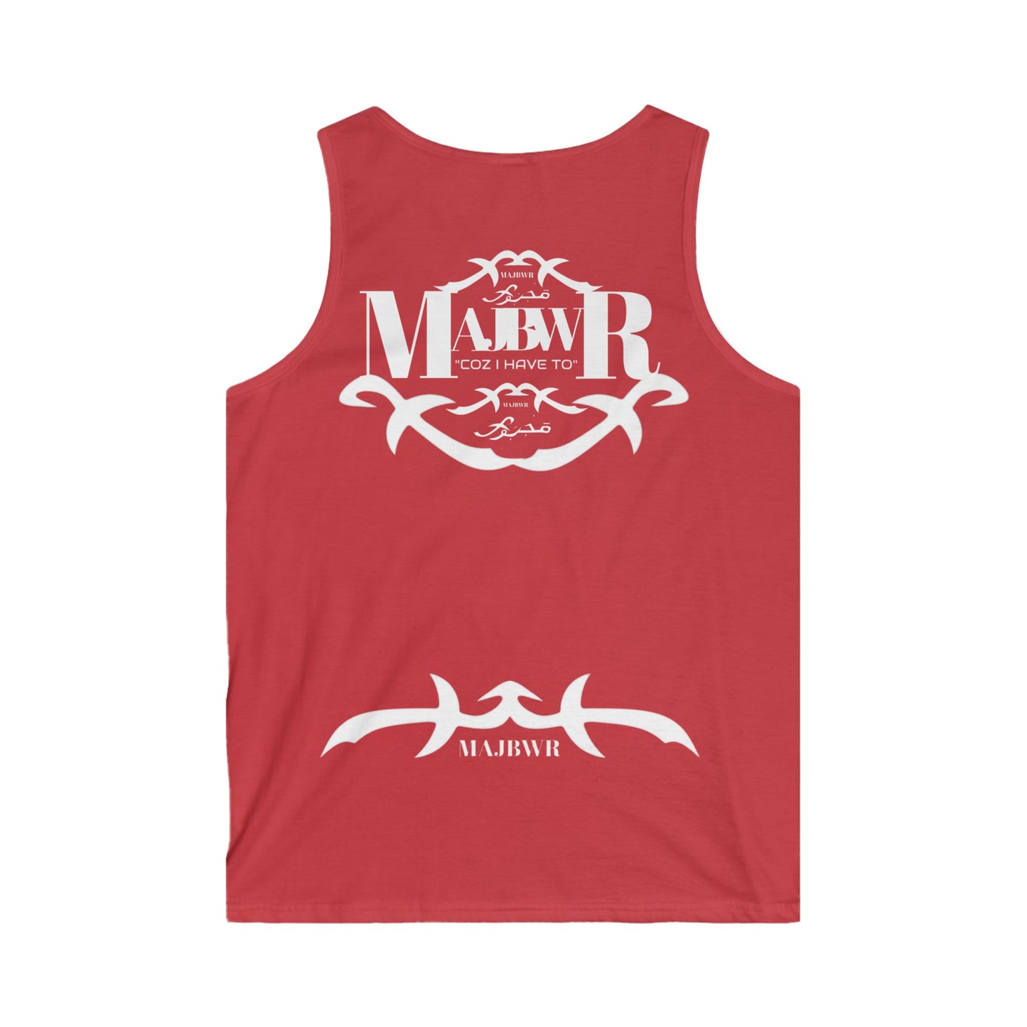 MAJBWR- Logo Tank Top — Men’s Arabic Script Graphic Tank