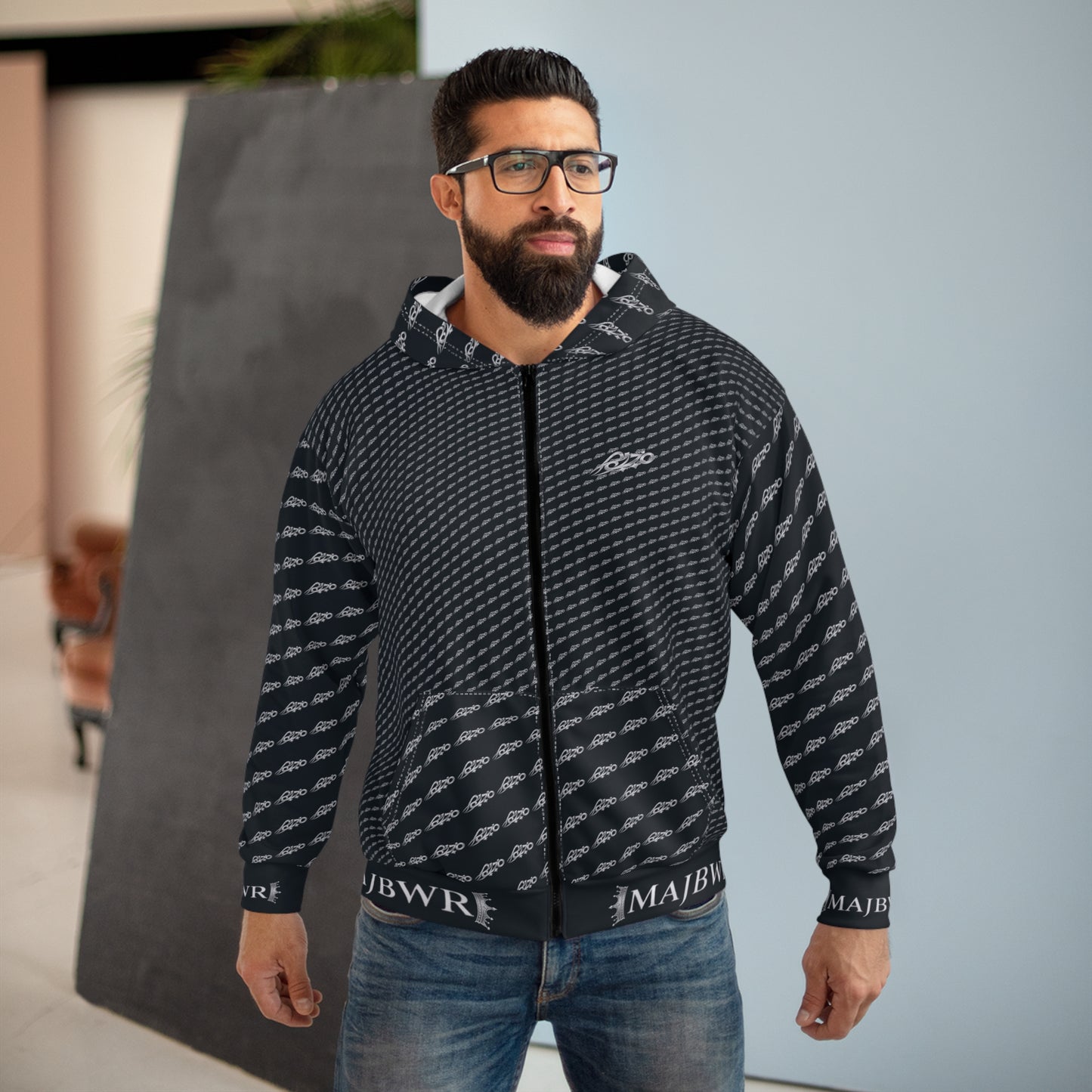 MAJBWR - Midnight Monogram Full-Zip Hoodie — Legacy Edition