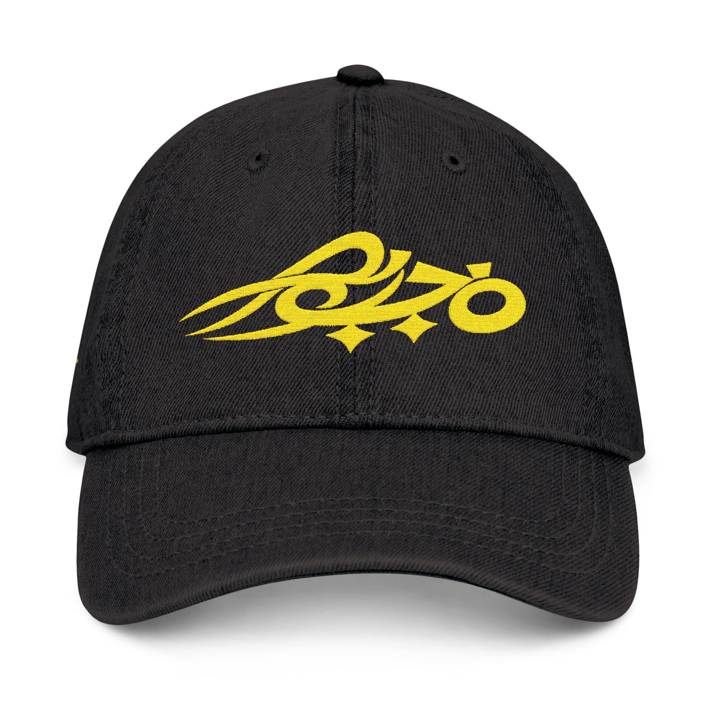 MAJBWR - Embroidered Crown & Sword Arabic Script Denim Hat — Gold Calligraphy Cap LTD