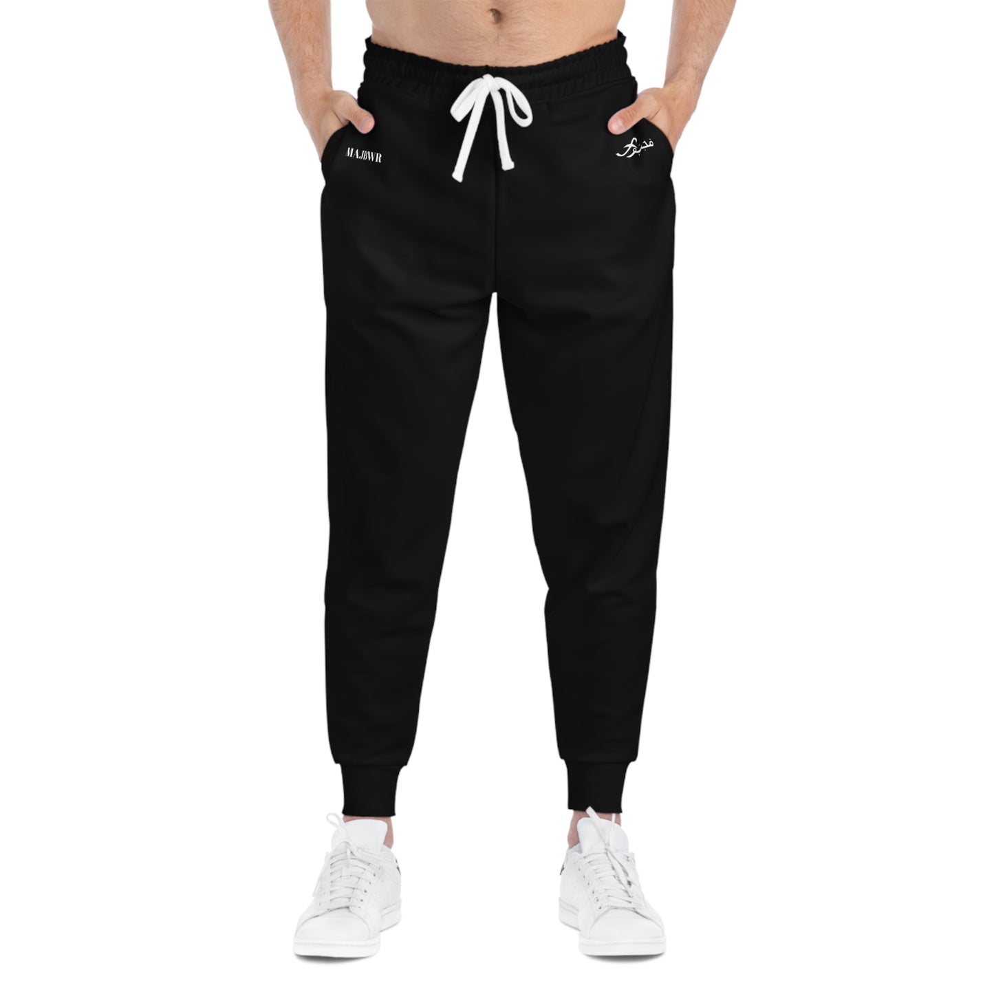 MAJBWR - Black & White Print Joggers Banded No AOP
