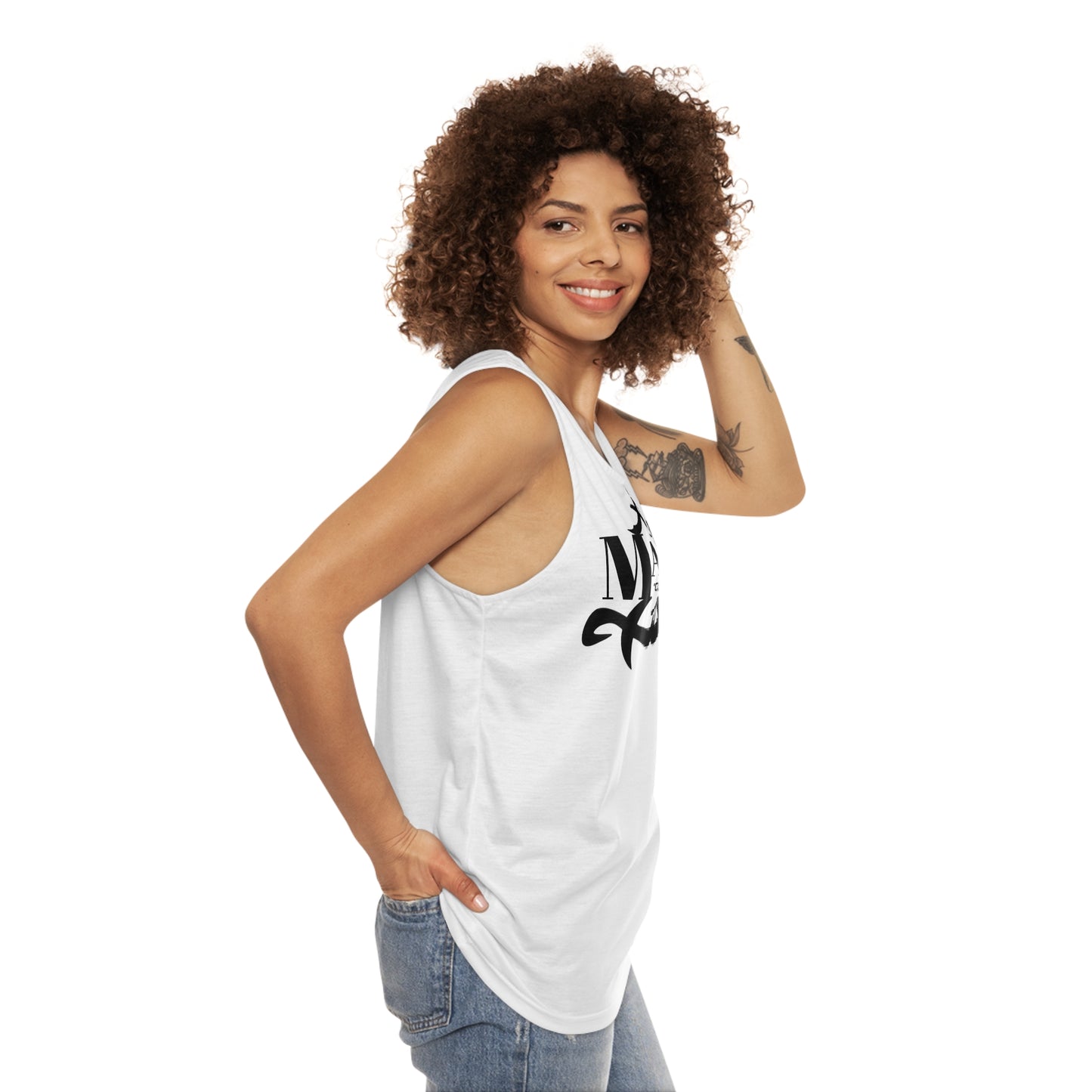 MAJBWR - Stylish Unisex Tank Top White