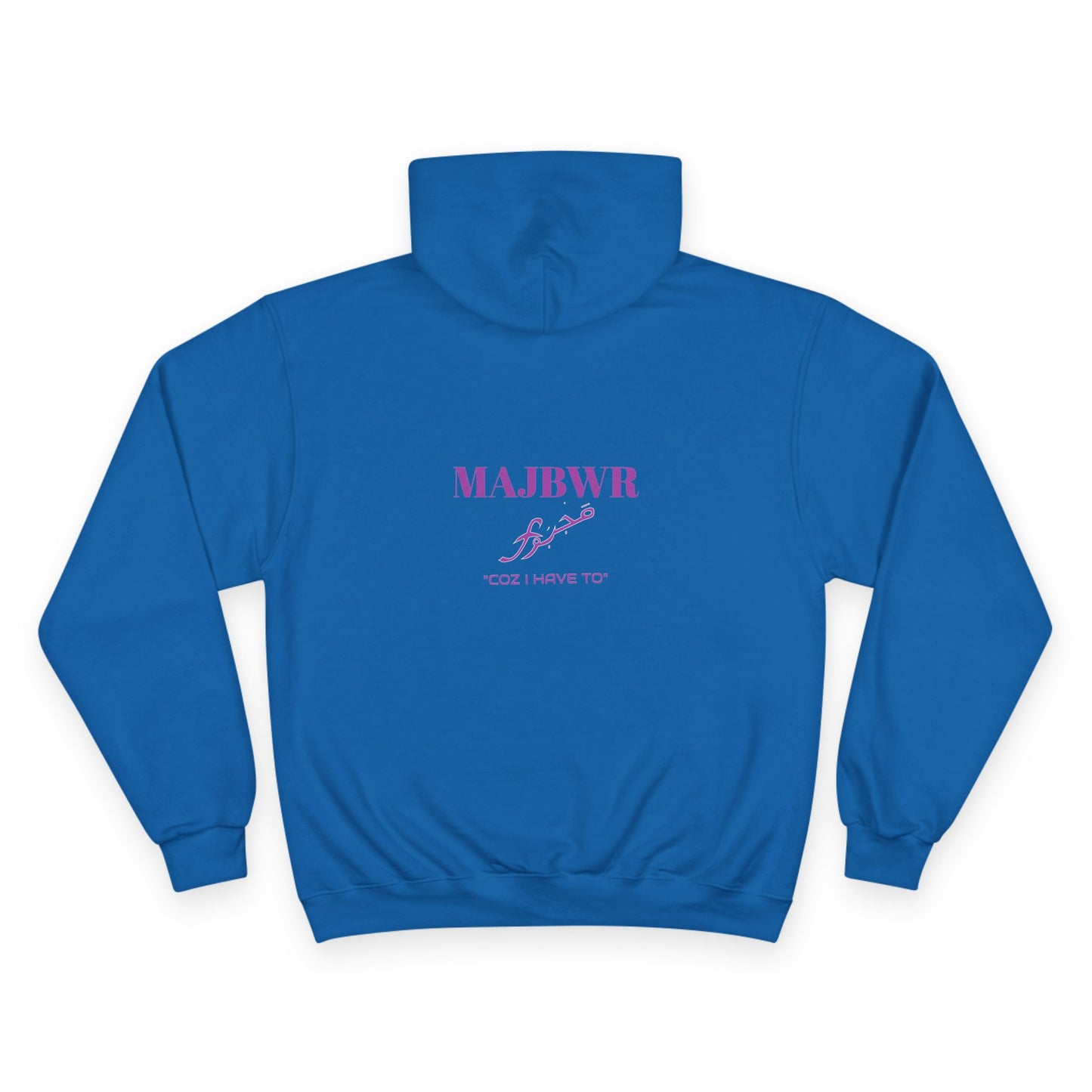 MAJBWR x Champion Hoodie – "COZ I HAVE TO" Purple Print