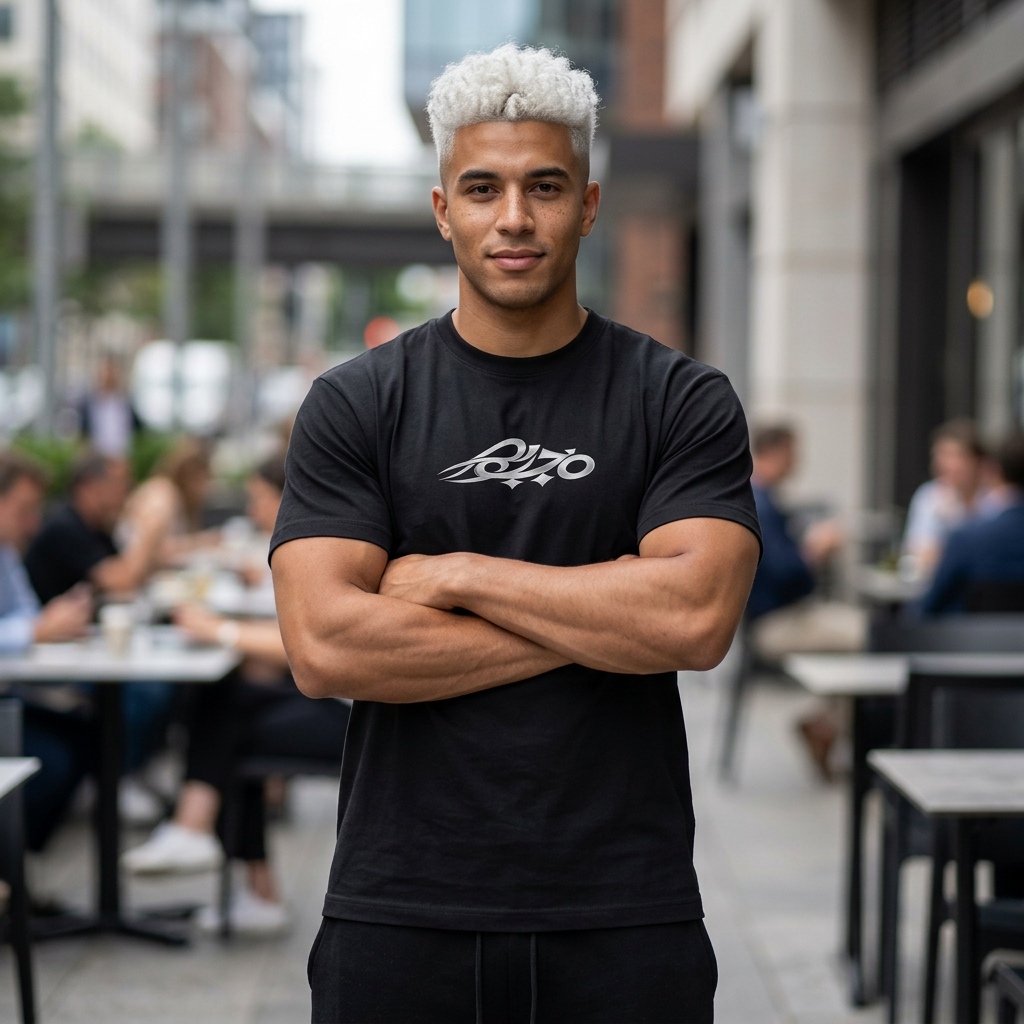MAJBWR - Oversized Black & Ghost White Box Tee