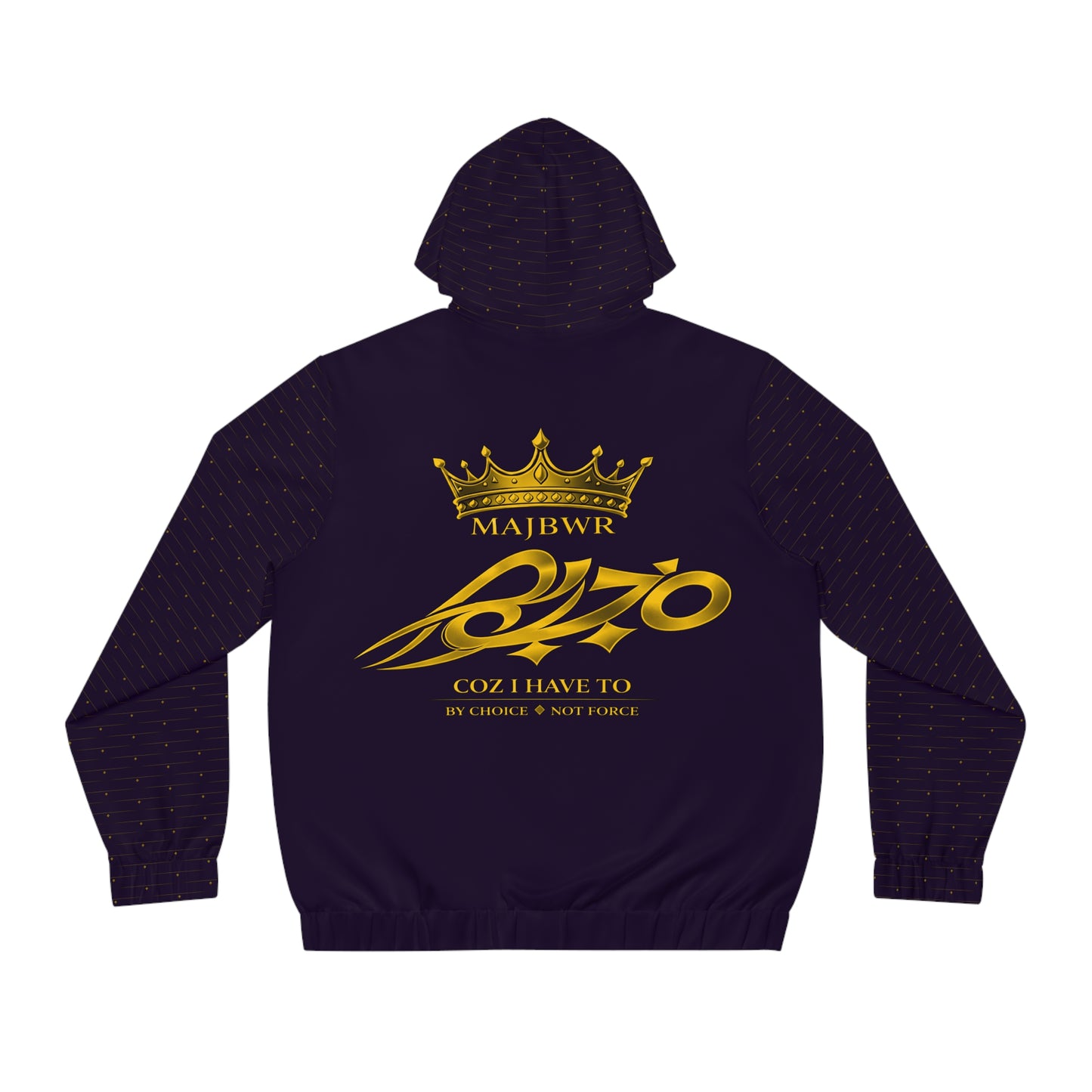 MAJBWR - Crown Diamond Zip-Up Hoodie — Deep Dark Purple & Gold