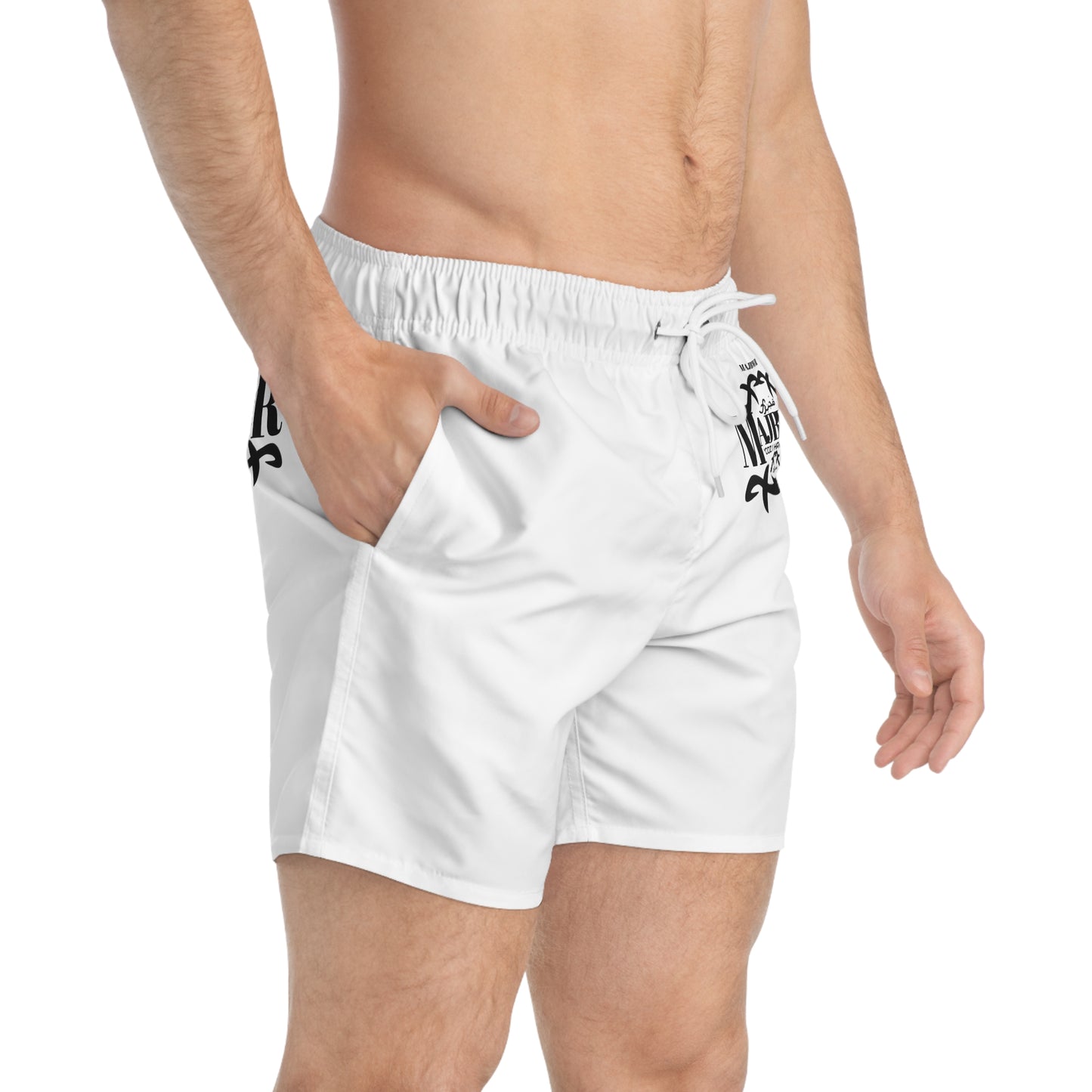 MAJBWR - Swim Trunks White Branded