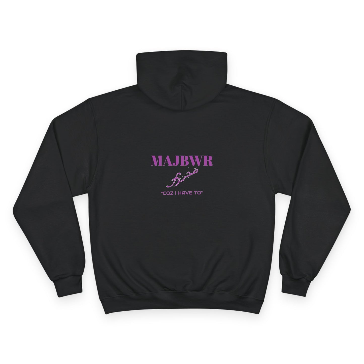 MAJBWR x Champion Hoodie – "COZ I HAVE TO" Purple Print