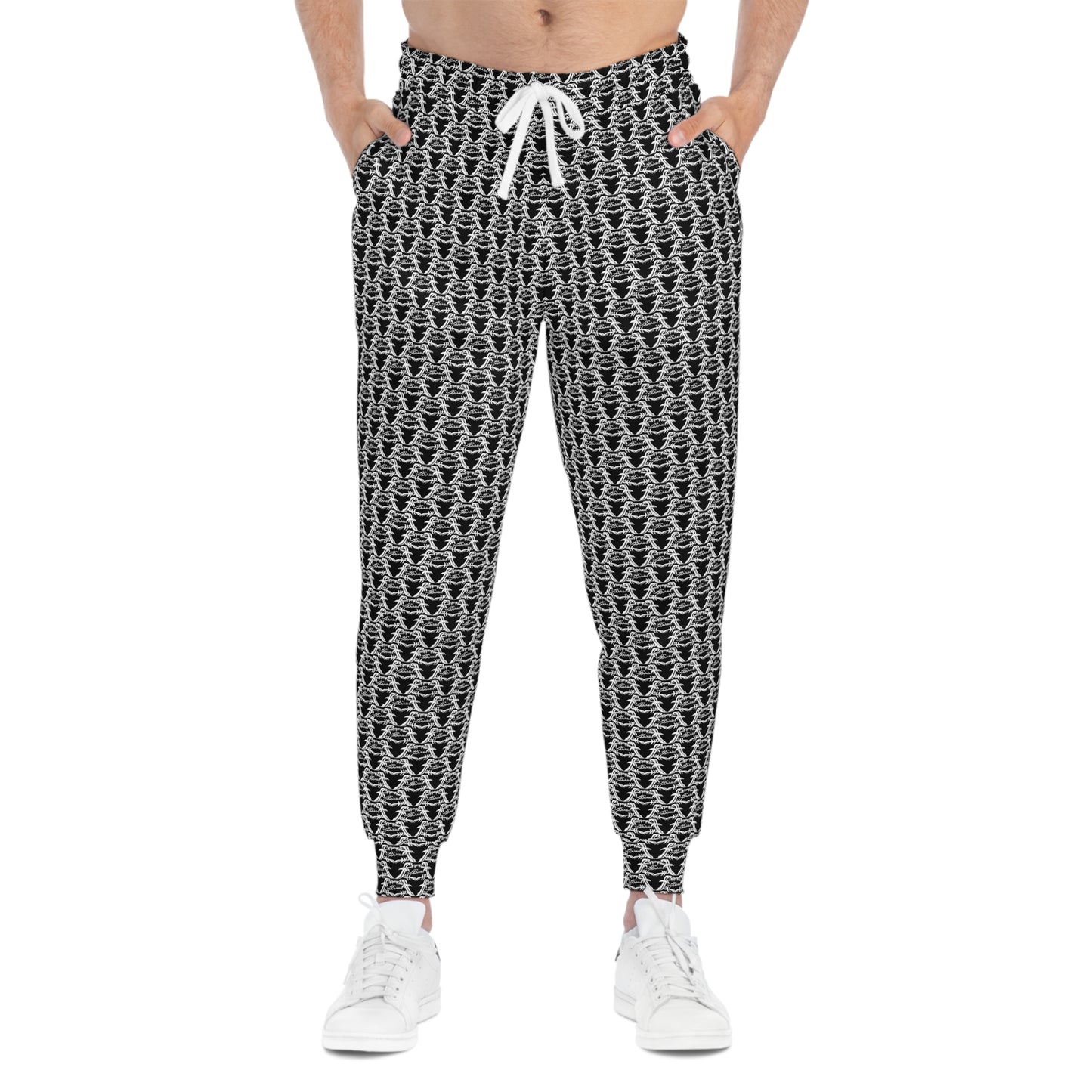 MAJBWR - Black & White Print Joggers - AOP 1 Face