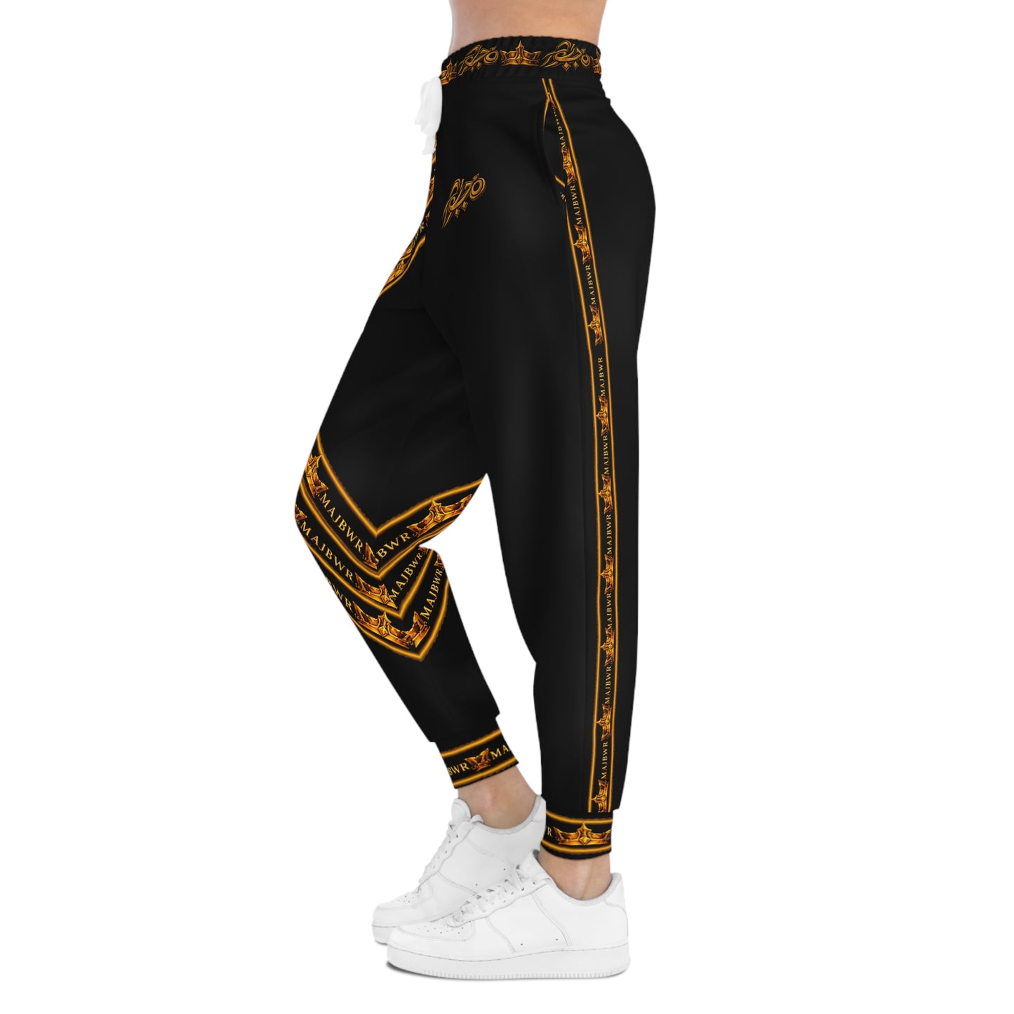 MAJBWR - Black Gold Crown Athletic Joggers — Sovereign Edition
