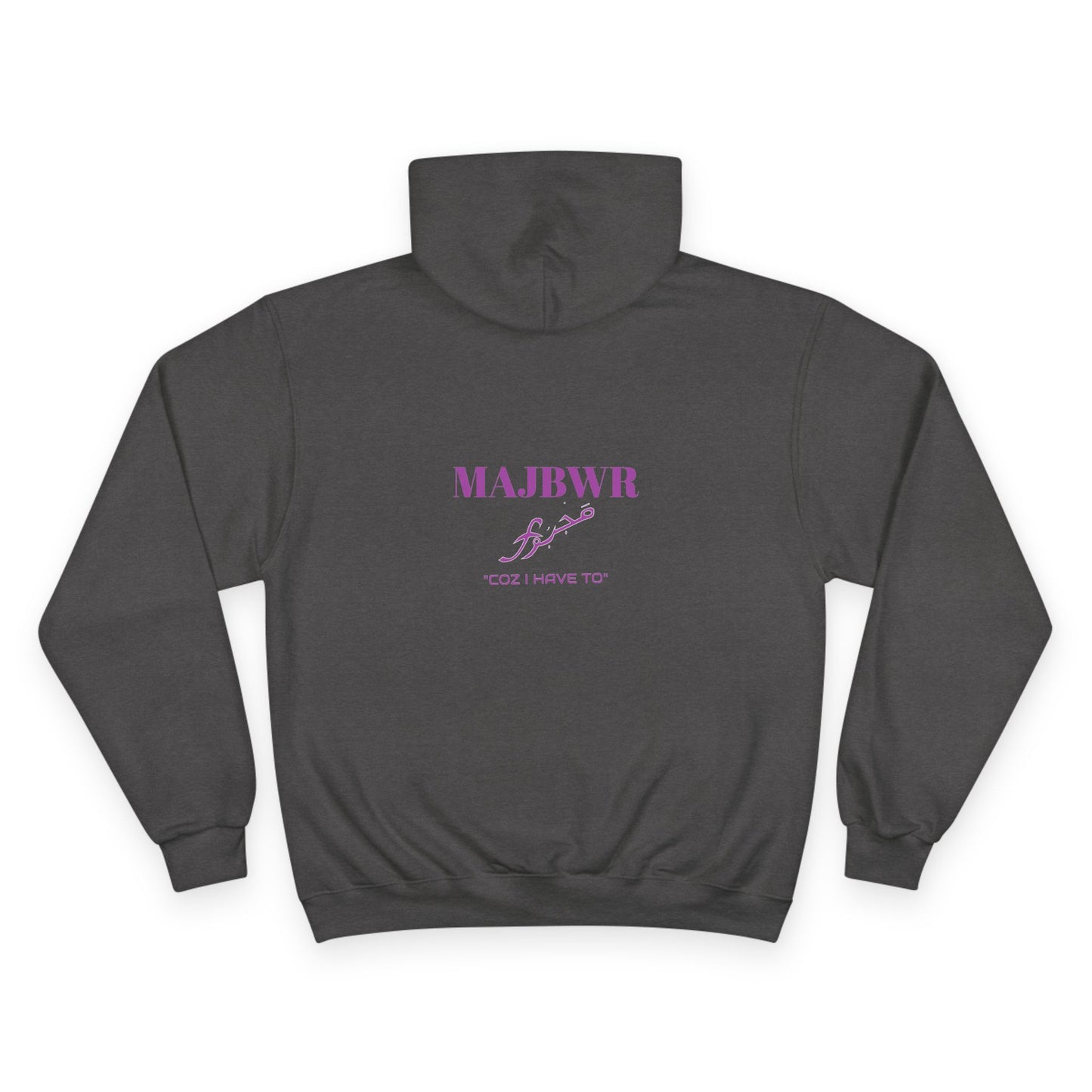 MAJBWR x Champion Hoodie – "COZ I HAVE TO" Purple Print