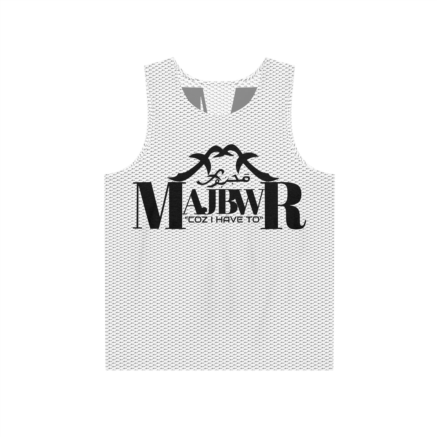 MAJBWR - Stylish Men's White Tank Top {AOP}
