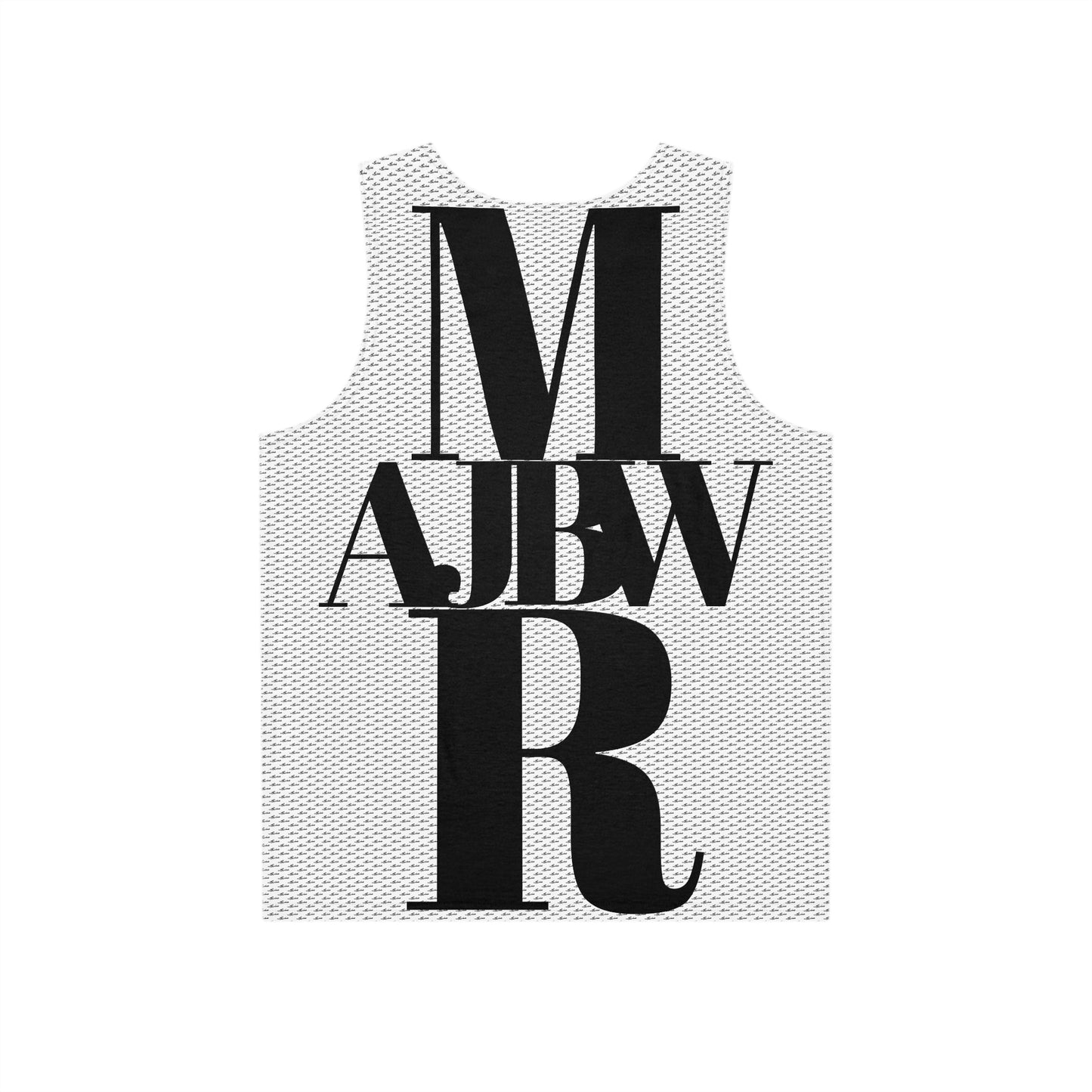 MAJBWR - Stylish Men's White Tank Top {AOP}
