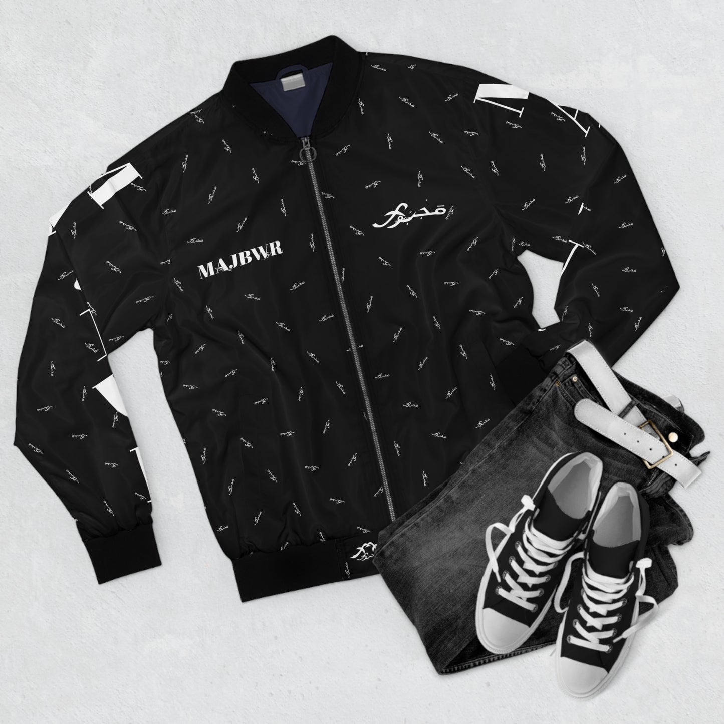 MAJBWR - "Bomber Jacket AOP Black Connect"