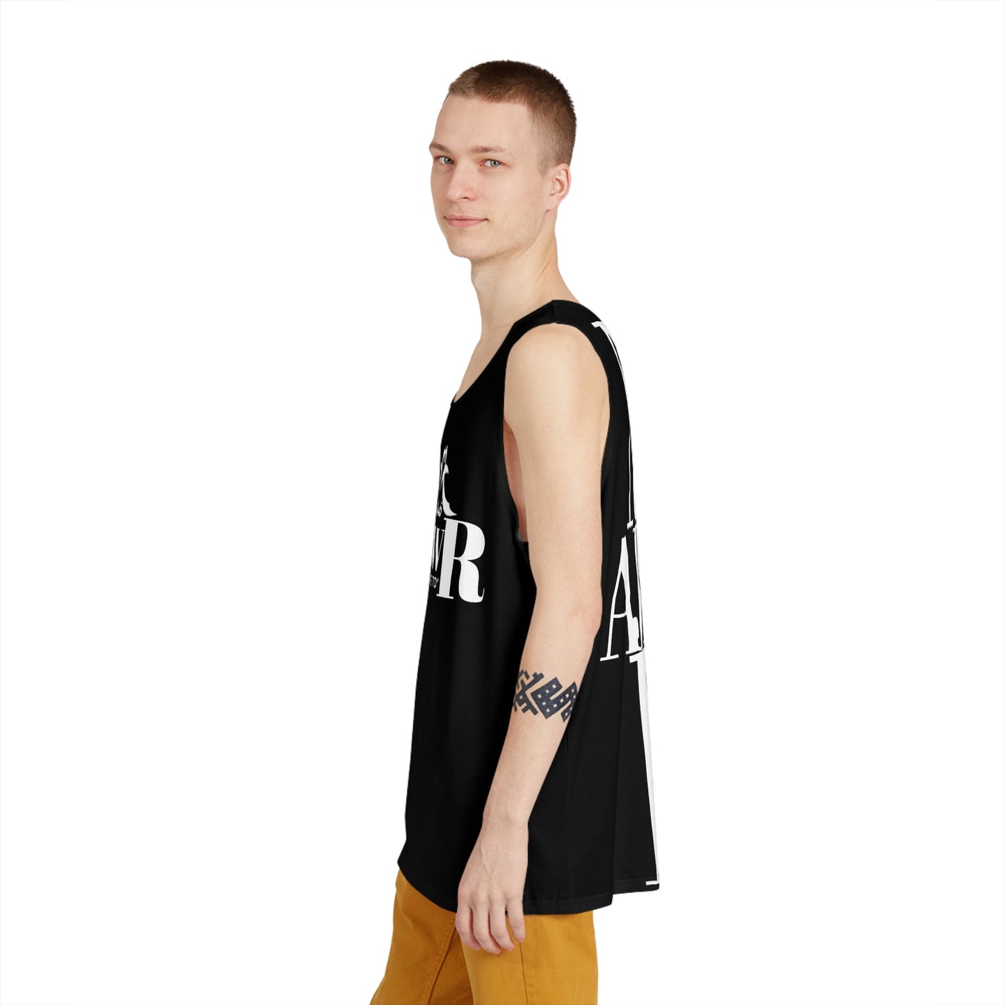 MAJBWR - Stylish Men's Tank Top Plain Black