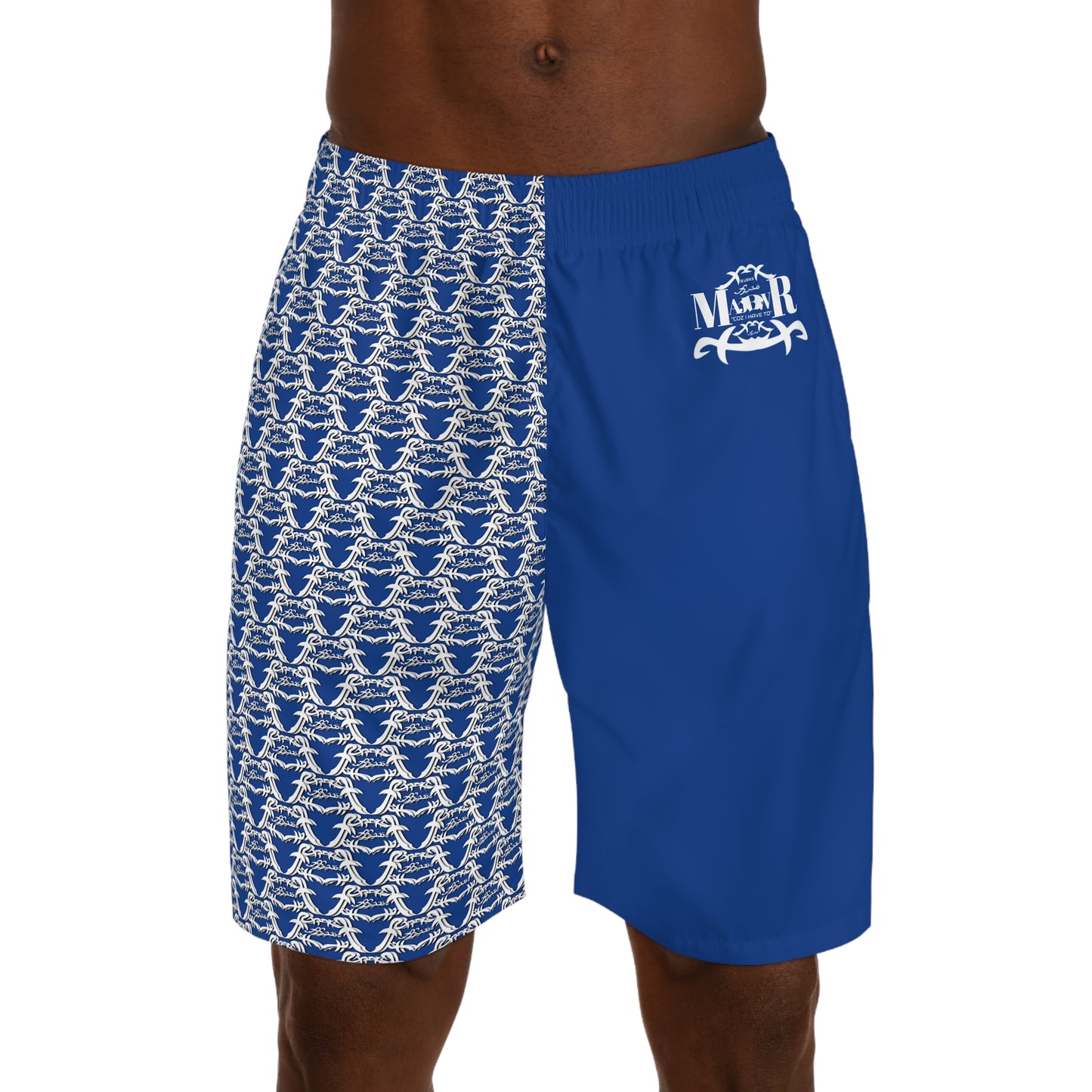 MAJBWR - Jogger Shorts AOP 2 Face Dark Blue