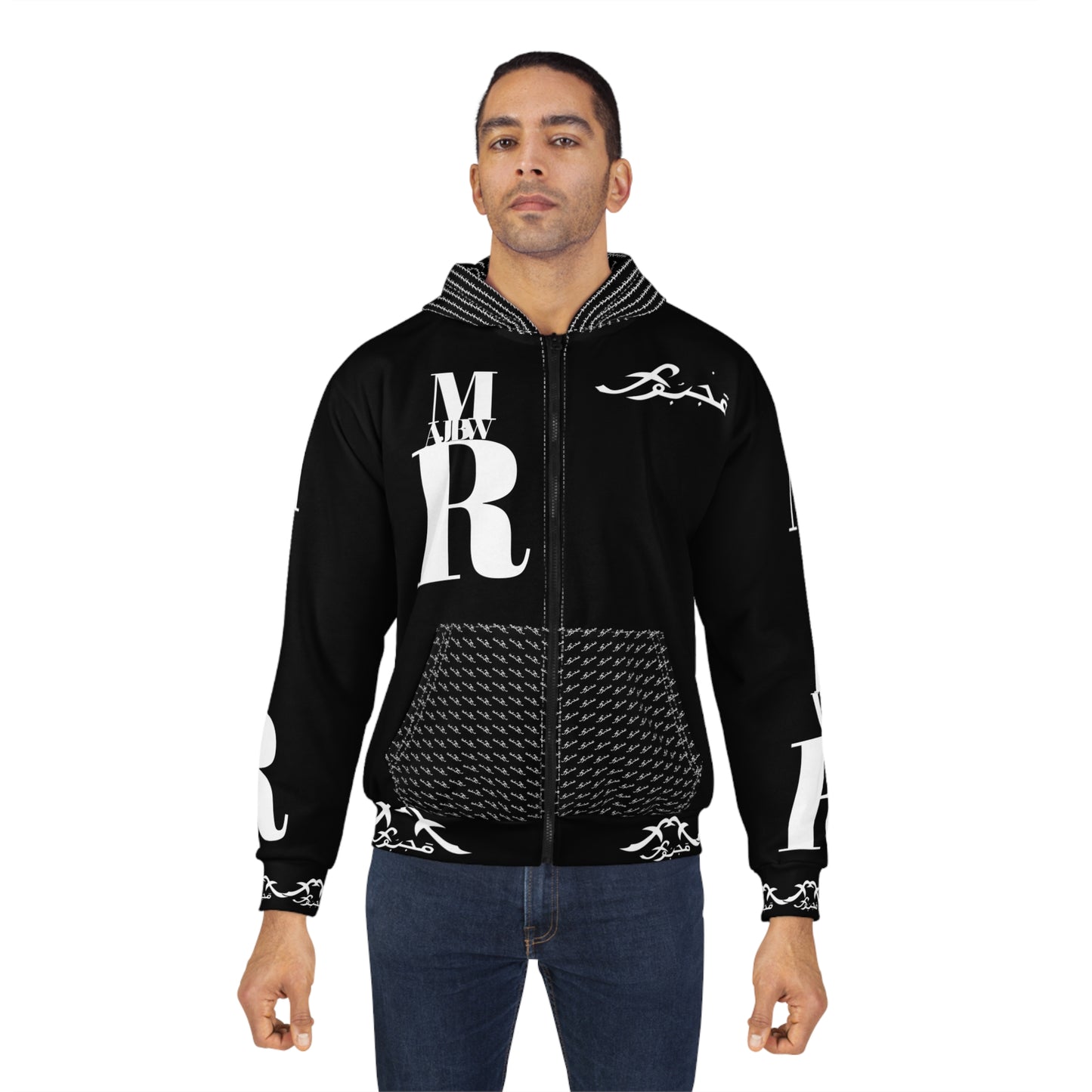 MAJBWR ZIP UP HOODIE - black