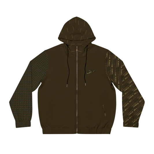 MAJBWR - Commander Camo Crown Full-Zip Hoodie — "By Choice Not Force" Golden Brown