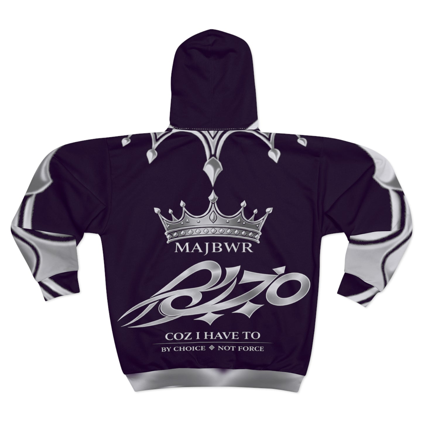 MAJBWR - Deep Purple Ghost Crown Zip Hoodie — MAJBWR Designer All-Over Print