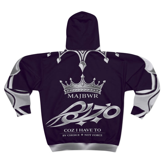 MAJBWR - Deep Purple Ghost Crown Zip Hoodie — MAJBWR Designer All-Over Print