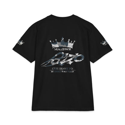 MAJBWR  - Commando Oversized Heavyweight T-Shirt —Black Camo Grey/White Logo