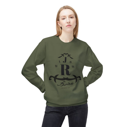 MAJBWR - Monogram R Crewneck Sweatshirt — Elegant Black Crest Design