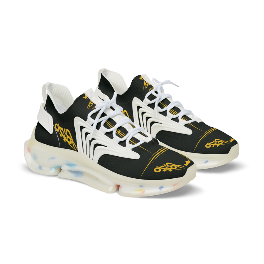 MAJBWR - Men's Mesh Sneakers — Deep Dark Green & Gold Athletic