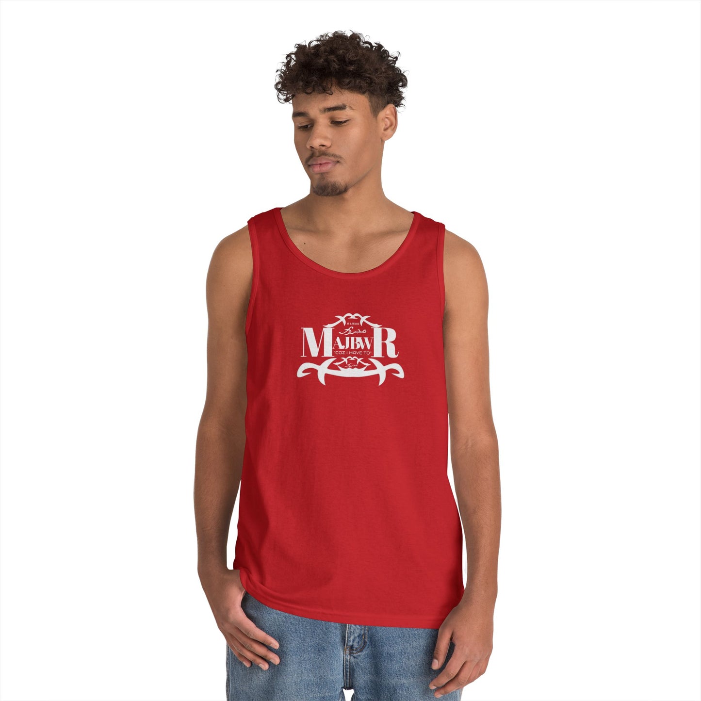 MAJBWR - Unisex Heavy Cotton Tank Top Left Right