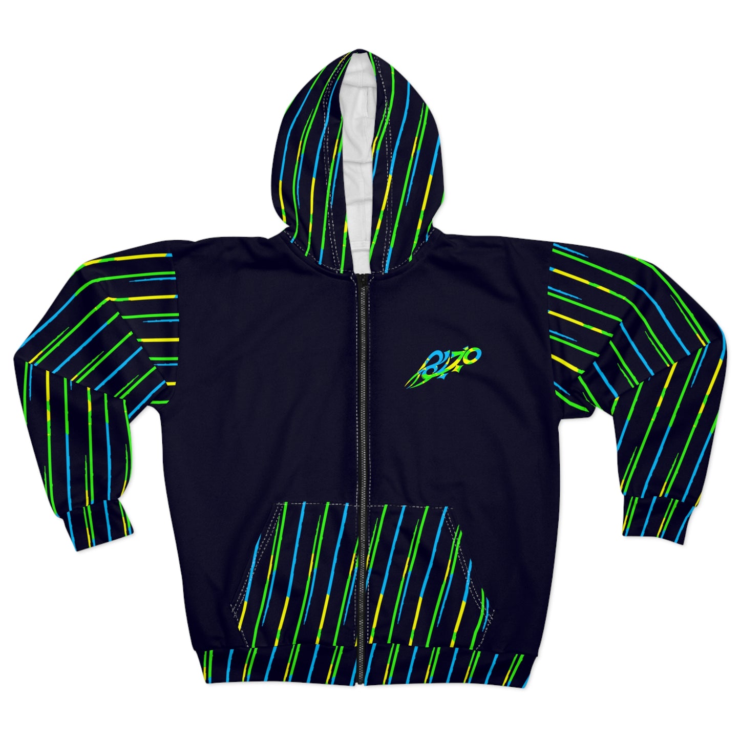 MAJBWR - Camo Crown 'Street King' Deep Dark Blue Zip Hoodie