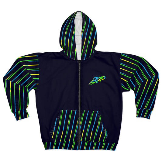 MAJBWR - Camo Crown 'Street King' Deep Dark Blue Zip Hoodie