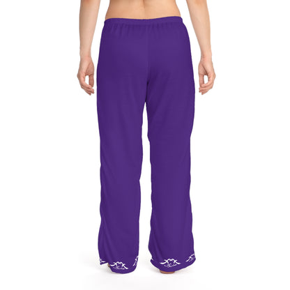 MAJBWR - Purple Women's Pajama Pants with White Wave Accent