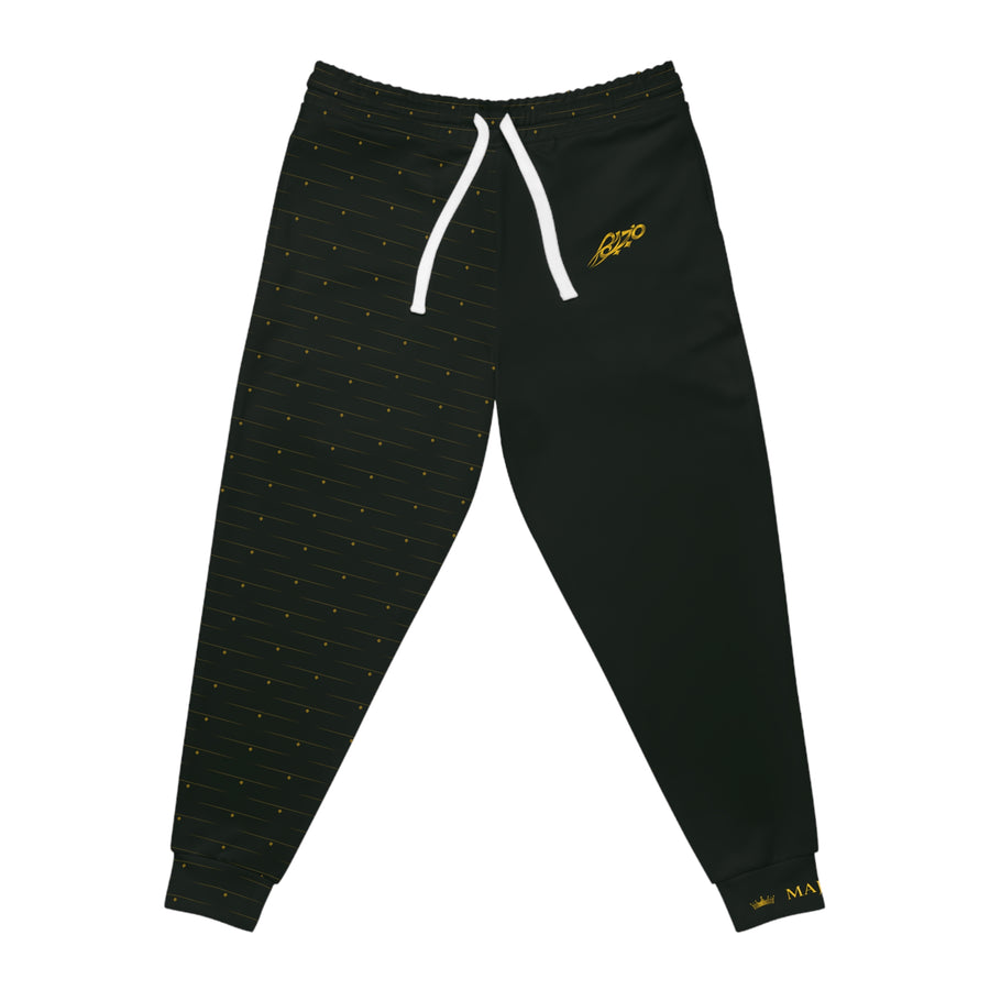 MAJBWR - Diamond Edition Deep Dark Green Athletic Joggers — Gold Crown Logo