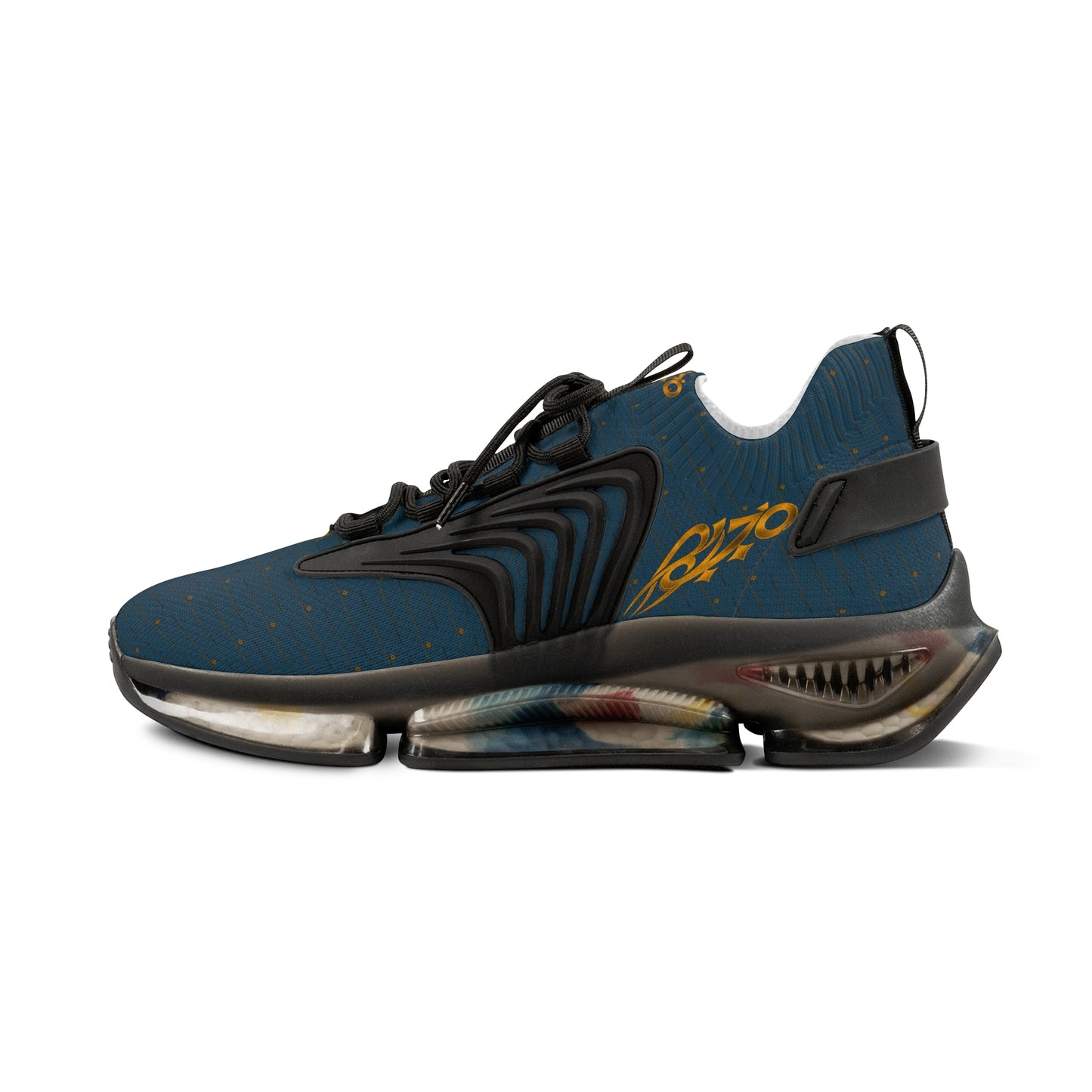 MAJBWR - Crown Deep Teal & Gold Mesh Sneakers — Diamond Edition