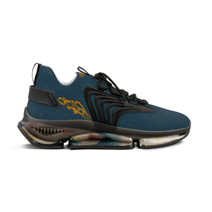 MAJBWR - Crown Deep Teal & Gold Mesh Sneakers — Diamond Edition