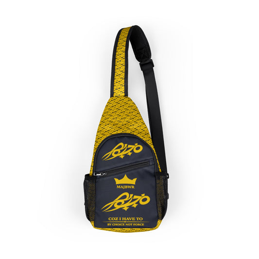 MAJBWR - Gold Crown Sling Chest Bag — Designer Pattern Majbwr