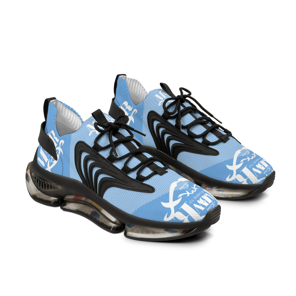 MAJBWR - Light Blue Snake Mesh Sneakers — X Edition