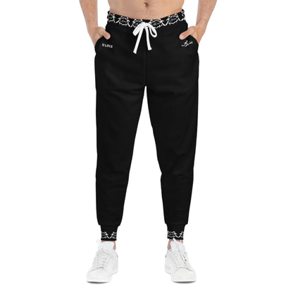MAJBWR - Black & White Print Joggers Banded