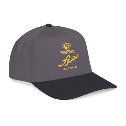 MAJBWR - Gold King Crown Mid Profile Baseball Cap — Embroidered Hat